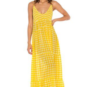 S/W/F Yellow Gingham Maxi Dress - Small